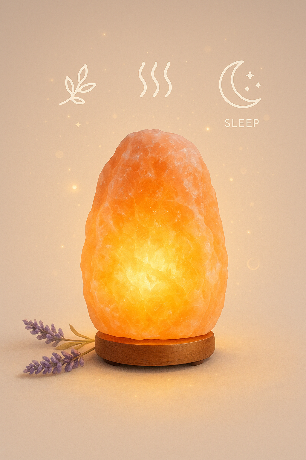 Himalayan Salt Lamp – Natural Irregular Crystal with Wooden Base