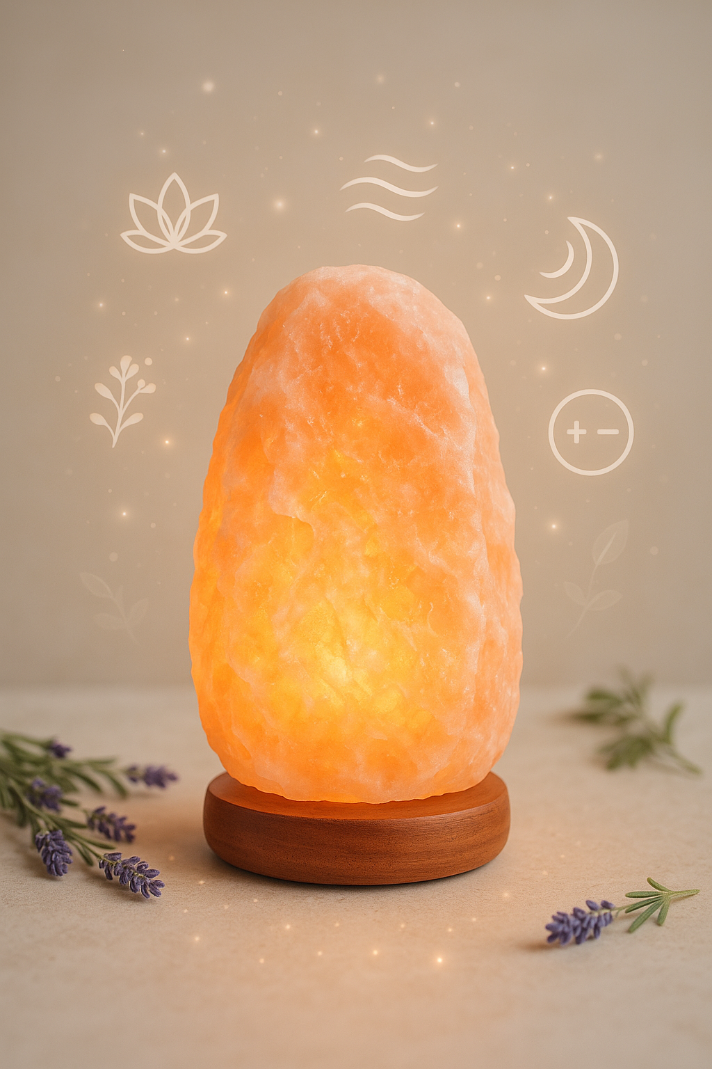 Himalayan Salt Lamp – Natural Irregular Crystal with Wooden Base