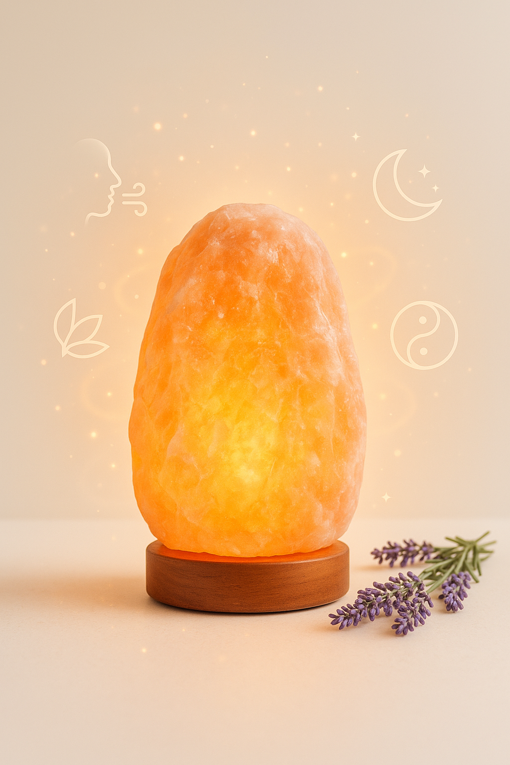 Himalayan Salt Lamp – Natural Irregular Crystal with Wooden Base