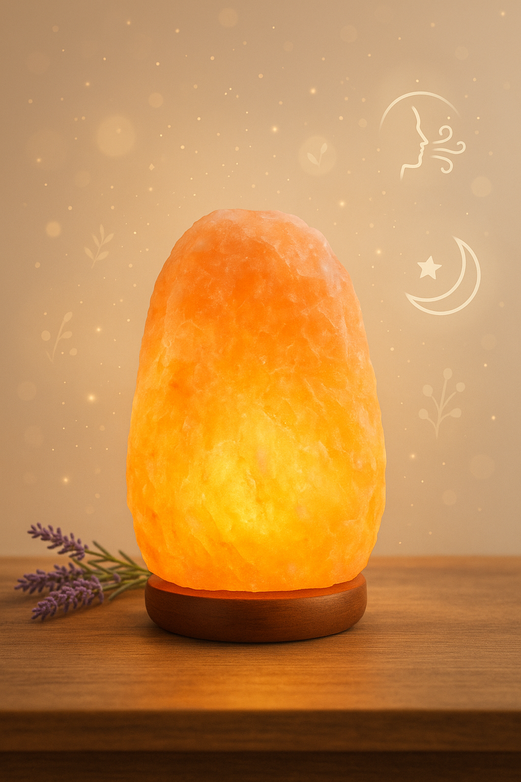 Himalayan Salt Lamp – Natural Irregular Crystal with Wooden Base